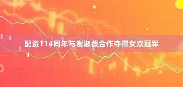 配资114同年与谢淑薇合作夺得女双冠军