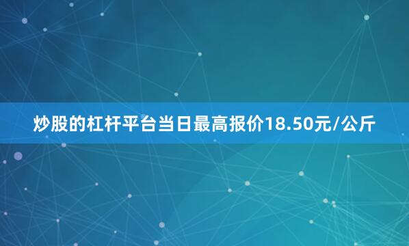 炒股的杠杆平台当日最高报价18.50元/公斤